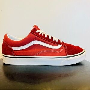 Vans Old Skool Suede/Canvas Red & White Sneakers  Skateboard Men’s 11
